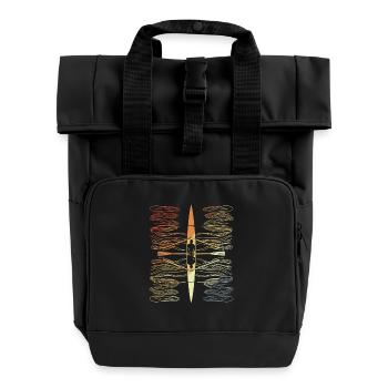 Vintage Rowing - Roll Top Backpack with Two Handles - black - Front