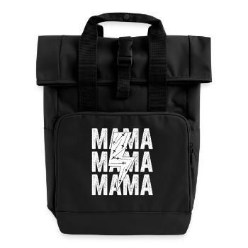 Fechter Mama Mutter Fechten - Rolltop Rucksack mit zwei Griffen - Schwarz - Vorne