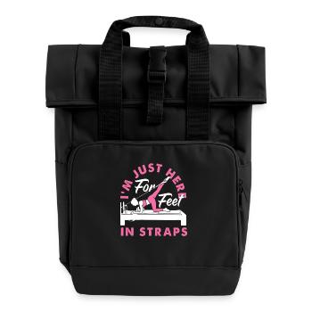 Pilates Je suis juste là pour les pieds dans les sangles - Sac à dos Roll Top à deux anses - noir - Devant