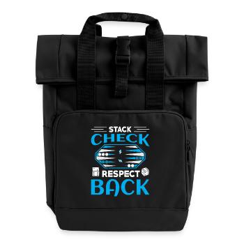 Backgammon Spiel - Rolltop Rucksack mit zwei Griffen - Schwarz - Vorne