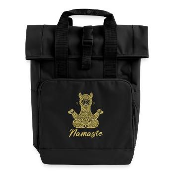 Namaste Lama Mandala Yoga Meditation - Rolltop Rucksack mit zwei Griffen - Schwarz - Vorne
