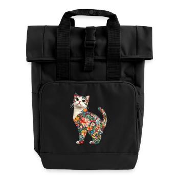 Schottische Faltohrkatze - Rolltop Rucksack mit zwei Griffen - Schwarz - Vorne