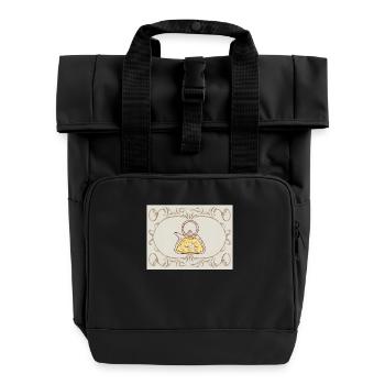 Vintage Floral Teekanne Illustration Vintage Flora - Rolltop Rucksack mit zwei Griffen - Schwarz - Vorne