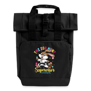Der Supervisor der Eiersuche - Rolltop Rucksack mit zwei Griffen - Schwarz - Vorne