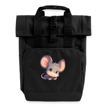 Mice Mouse - Roll Top Backpack with Two Handles - black - Front