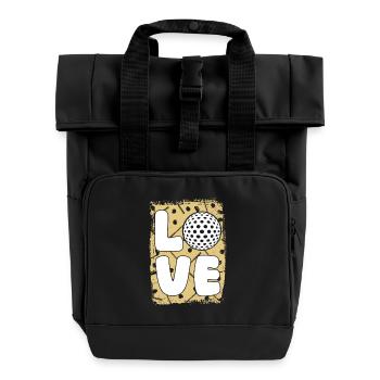 Golfspieler Golf - Rolltop Rucksack mit zwei Griffen - Schwarz - Vorne