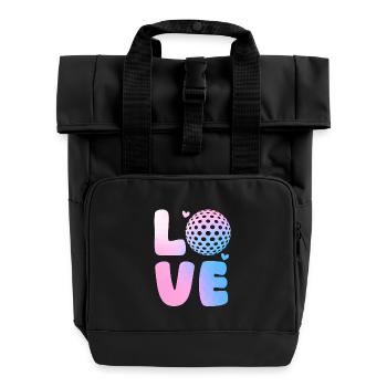 Golfspieler Golf - Rolltop Rucksack mit zwei Griffen - Schwarz - Vorne
