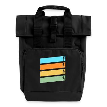 Golfspieler Golf - Rolltop Rucksack mit zwei Griffen - Schwarz - Vorne