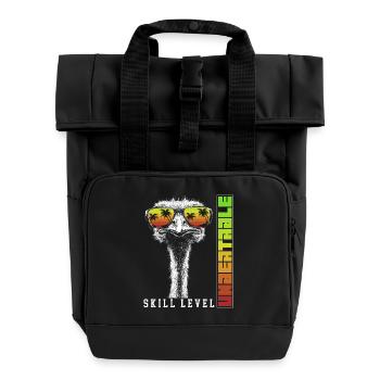 Unbeatable Ostrich Sunglasses Bird Gift - Roll Top Backpack with Two Handles - black - Front