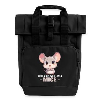 Mice Mouse - Roll Top Backpack with Two Handles - black - Front