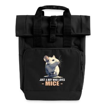 Mice Mouse - Roll Top Backpack with Two Handles - black - Front