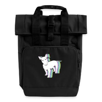Bullterrier - Rolltop Rucksack mit zwei Griffen - Schwarz - Vorne