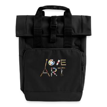 J’aime l’art Motif d’outil créatif - Sac à dos Roll Top à deux anses - noir - Devant