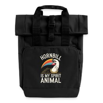 Nashornvogel - Rolltop Rucksack mit zwei Griffen - Schwarz - Vorne
