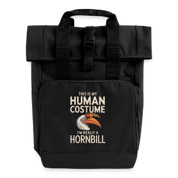 Nashornvogel - Rolltop Rucksack mit zwei Griffen - Schwarz - Vorne