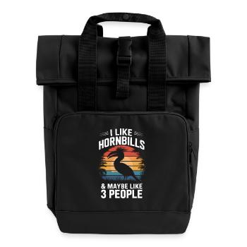 Nashornvogel - Rolltop Rucksack mit zwei Griffen - Schwarz - Vorne