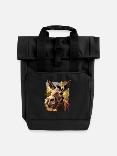 Maultiere Maultier - Rolltop Rucksack mit zwei Griffen - Schwarz