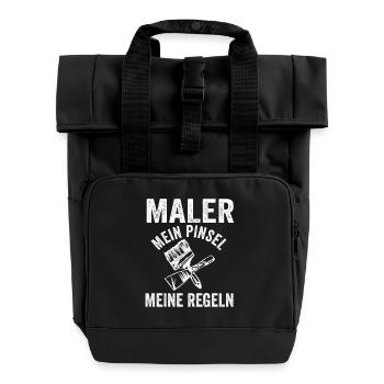 Master Painter Journeyman Painter - Roll Top Backpack with Two Handles - black - Front