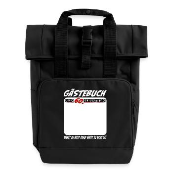 60th Birthday Guestbook 60 Years of Funny - Roll Top Backpack with Two Handles - black - Front