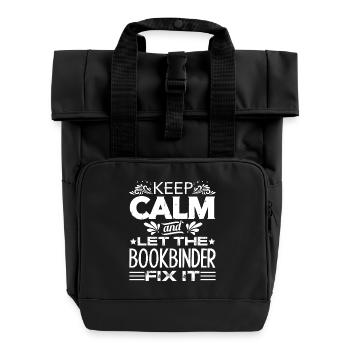 Bookbinder Let The Bookbinder Fix It - Roll Top Backpack with Two Handles - black - Front