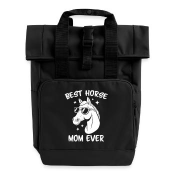 Horses Saying Equestrian Sports Funny Horse Gift - Roll Top Backpack with Two Handles - black - Front