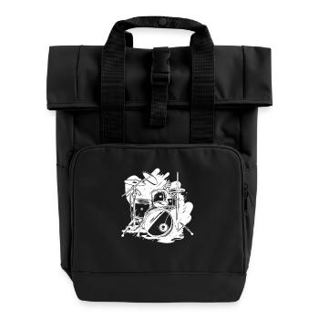Drums Graphics - Roll Top Backpack with Two Handles - black - Front