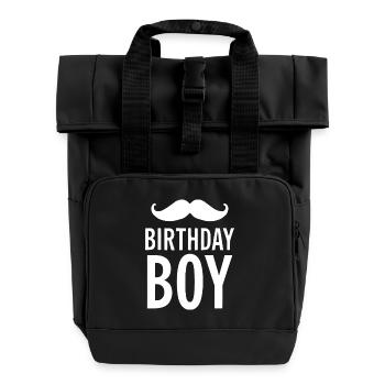Birthday Boy – Geburtstag mit Schnurrbart - Rolltop Rucksack mit zwei Griffen - Schwarz - Vorne