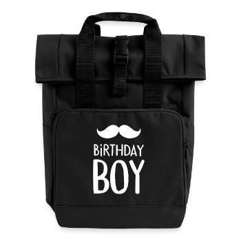 Birthday Boy – Geburtstag mit Schnurrbart - Rolltop Rucksack mit zwei Griffen - Schwarz - Vorne