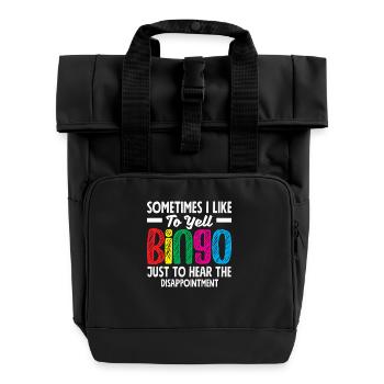 Joueur de bingo Citation drôle Conception - Sac à dos Roll Top à deux anses - noir - Devant