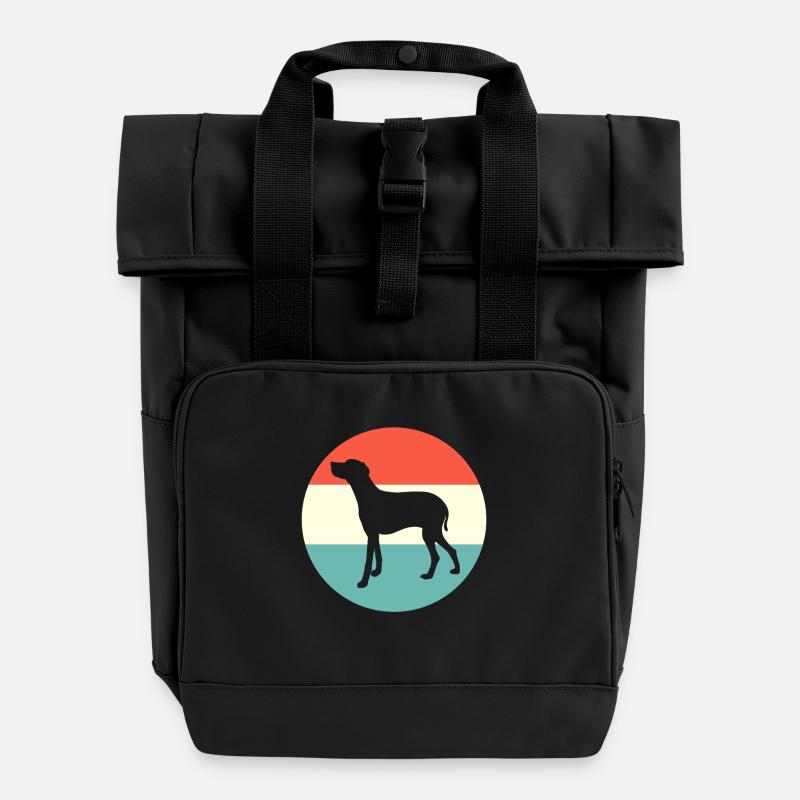 Weimaraner - Sac à dos Roll Top à deux anses - noir