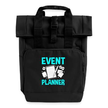 Event Planer - Rolltop Rucksack mit zwei Griffen - Schwarz - Vorne