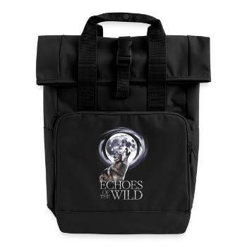 Echos Der Wildnis Wolf Und Mond - Rolltop Rucksack mit zwei Griffen - Schwarz - Vorne