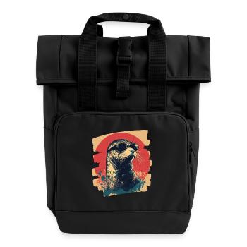 Robbe - Rolltop Rucksack mit zwei Griffen - Schwarz - Vorne