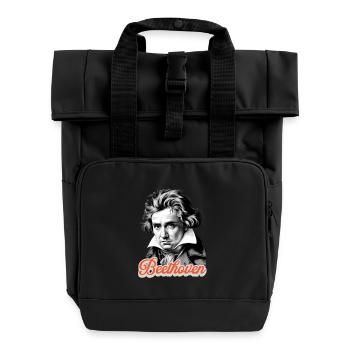 Komponist Beethoven Portrait Klassische Musik - Rolltop Rucksack mit zwei Griffen - Schwarz - Vorne