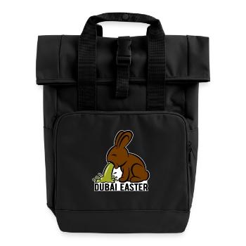 Lapin de Pâques vomissant - Dubaï Pâques - Pâques - Sac à dos Roll Top à deux anses - noir - Devant