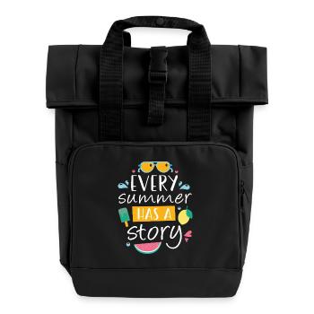 Every Summer has a Story - Roll Top Backpack with Two Handles - black - Front