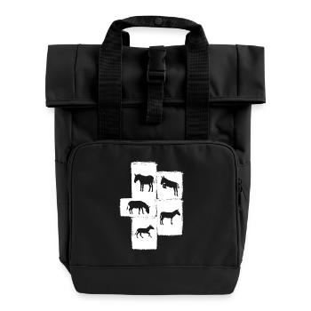 Esel - Rolltop Rucksack mit zwei Griffen - Schwarz - Vorne