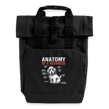 Havaneser - Rolltop Rucksack mit zwei Griffen - Schwarz - Vorne