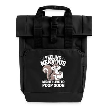 Reizdarmsyndrom Eichhörnchenkacke Humor - Rolltop Rucksack mit zwei Griffen - Schwarz - Vorne