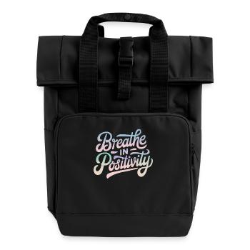 Atme Positivität Inspirierende - Rolltop Rucksack mit zwei Griffen - Schwarz - Vorne
