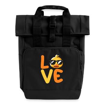 Ducks - Roll Top Backpack with Two Handles - black - Front