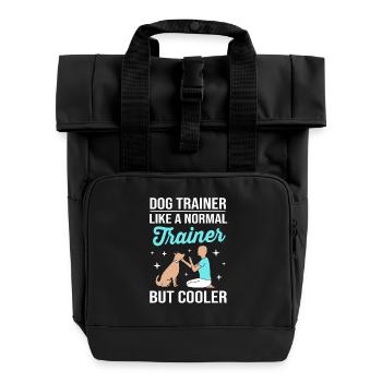 Hundetrainer - Rolltop Rucksack mit zwei Griffen - Schwarz - Vorne