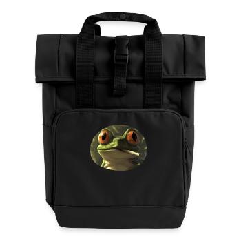 Grenouille reptilienne fumeuse de pot : pur croassement de cannabis - Sac à dos Roll Top à deux anses - noir - Devant