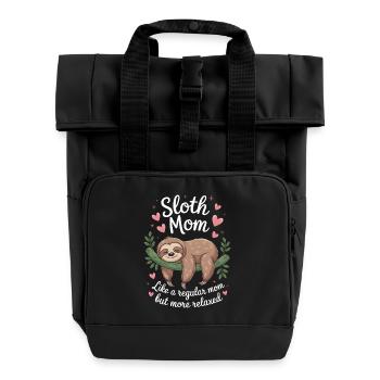 Faultier Spruch Faultiere Lustig Faultier Geschenk - Rolltop Rucksack mit zwei Griffen - Schwarz - Vorne