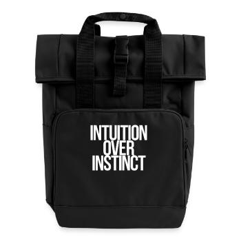 Intuition instead of instinct Inspiring - Roll Top Backpack with Two Handles - black - Front