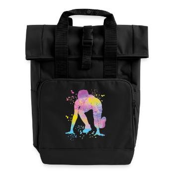 Sprinter Colorsplash Sprintender Sprint - Rolltop Rucksack mit zwei Griffen - Schwarz - Vorne