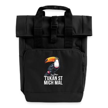 Toucan St Me Funny Toucan Saying - Roll Top Backpack with Two Handles - black - Front