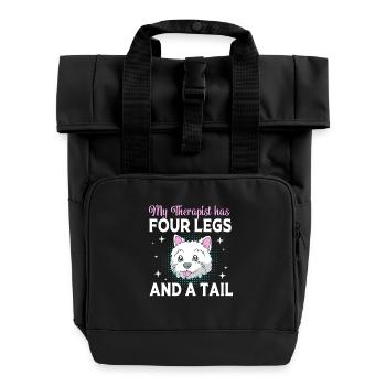 Chien de thérapie - Sac à dos Roll Top à deux anses - noir - Devant