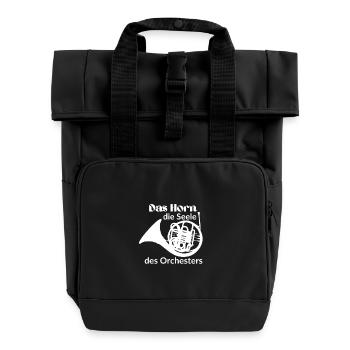 Das Horn Die Seele Des Orchesters Waldhorn - Rolltop Rucksack mit zwei Griffen - Schwarz - Vorne