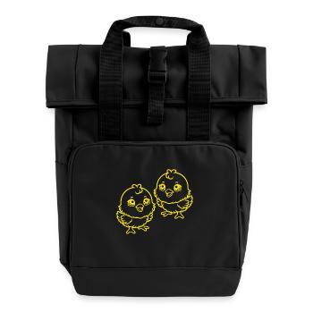 Poussin de Pâques Enfants Enfant Rétro Vintage - Sac à dos Roll Top à deux anses - noir - Devant